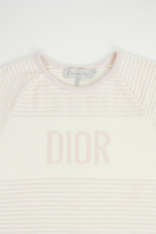Dior Pink & Cream Velvet Stripe Dress