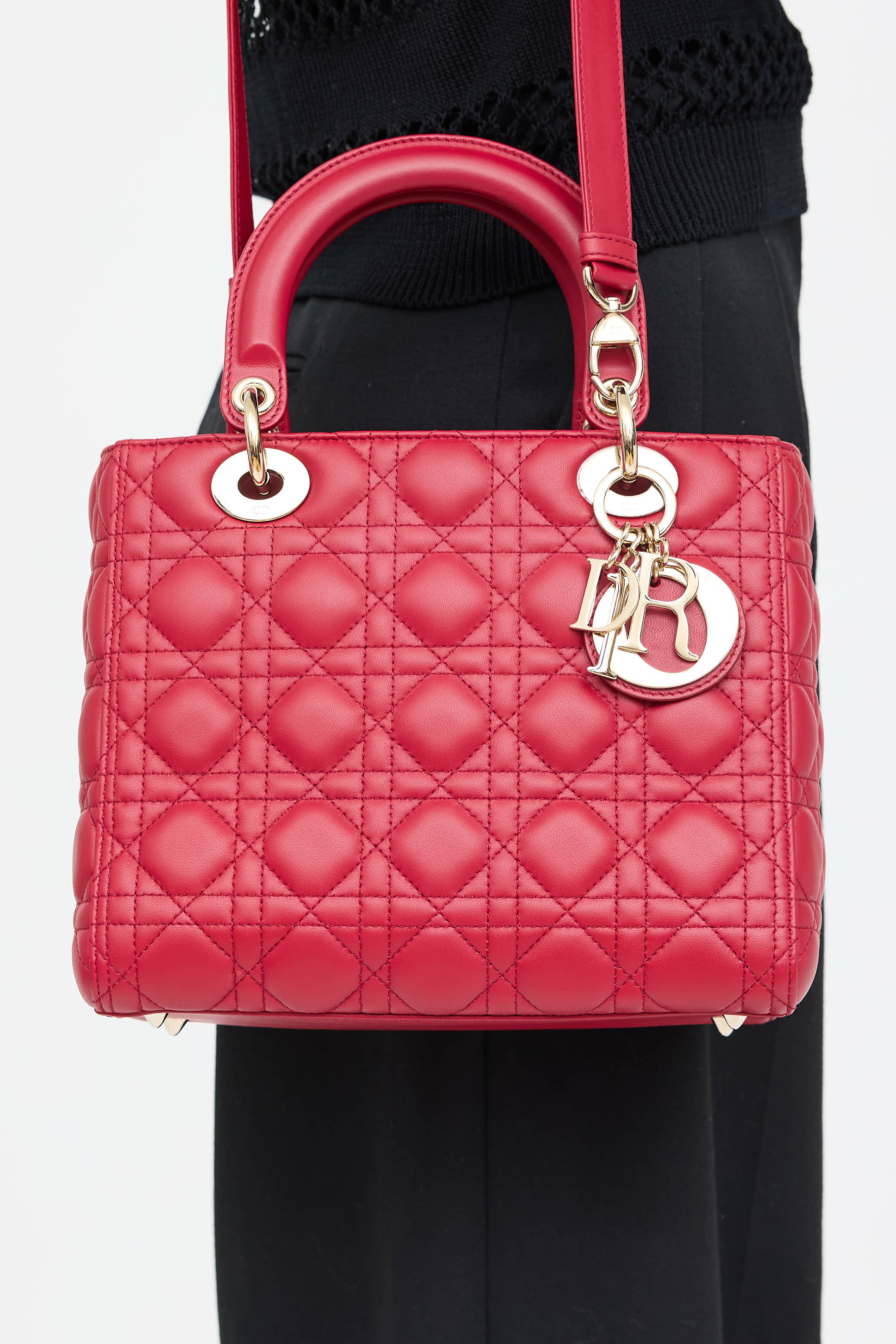 Dior 2020 Lady Dior Medium Leather Bag