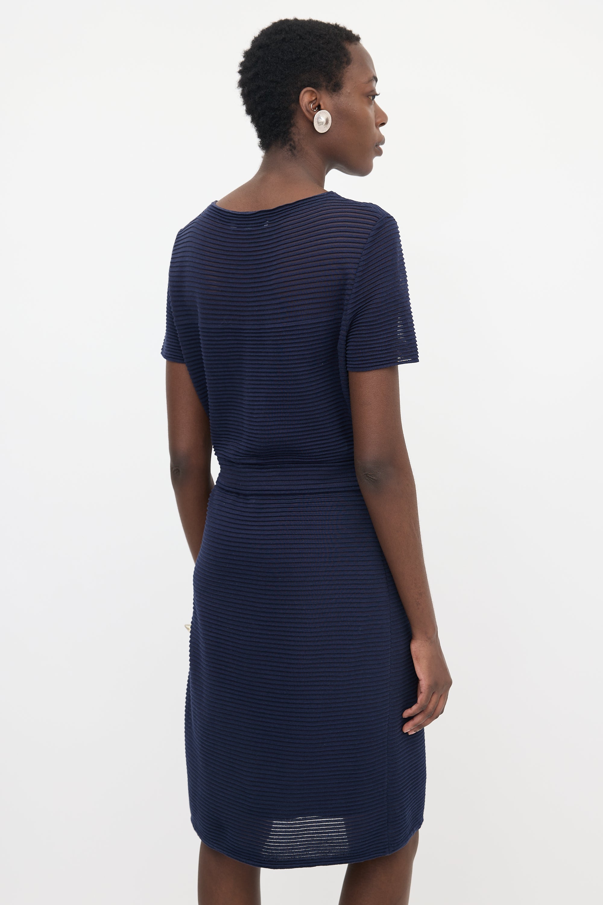 Dior Ribbed Short Sleeve Dress