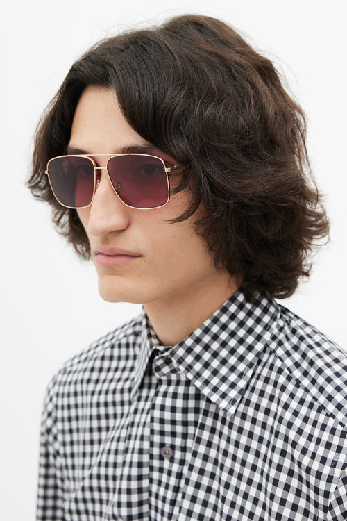 Dior Rose Gold & Pink Stellaire DDBU1 Aviator Sunglasses