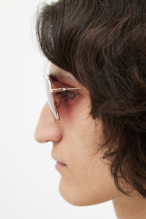 Dior Rose Gold & Pink Stellaire DDBU1 Aviator Sunglasses