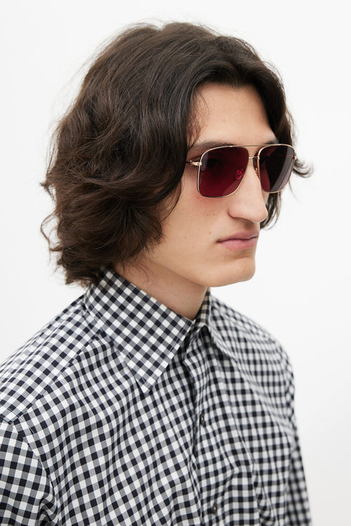 Dior Rose Gold & Pink Stellaire DDBU1 Aviator Sunglasses