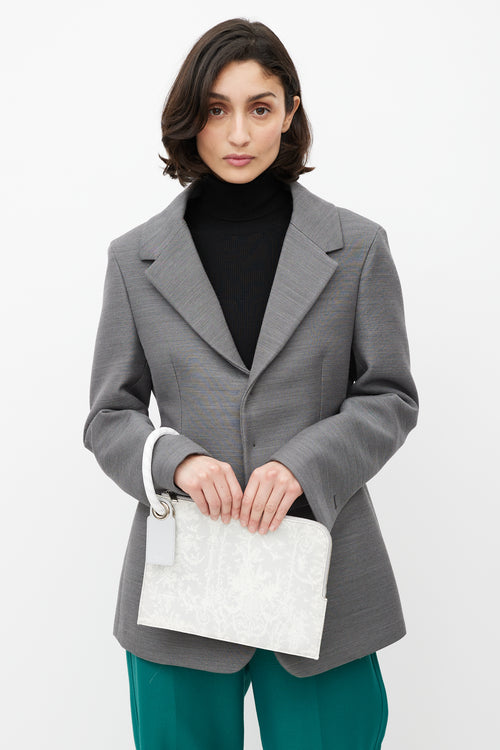 Dior SS 2019 Grey & White Invite Pouch