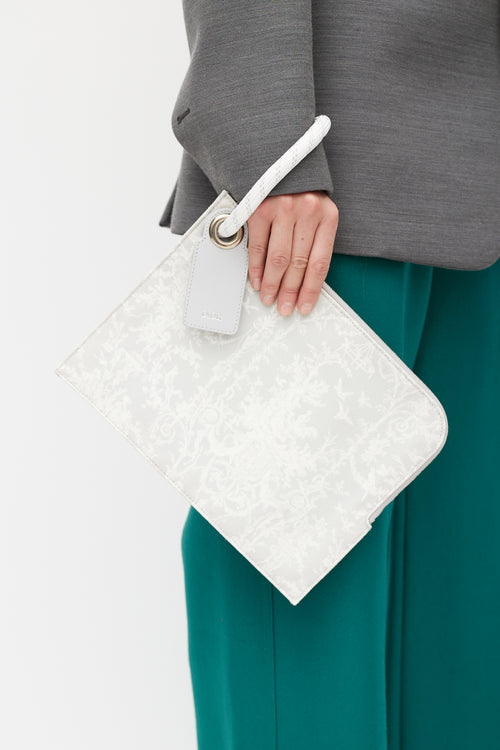 Dior SS 2019 Grey & White Invite Pouch