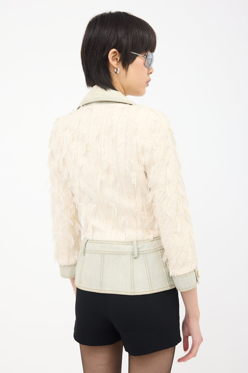 Dior SS 2005 Frayed Tweed & Denim Jacket