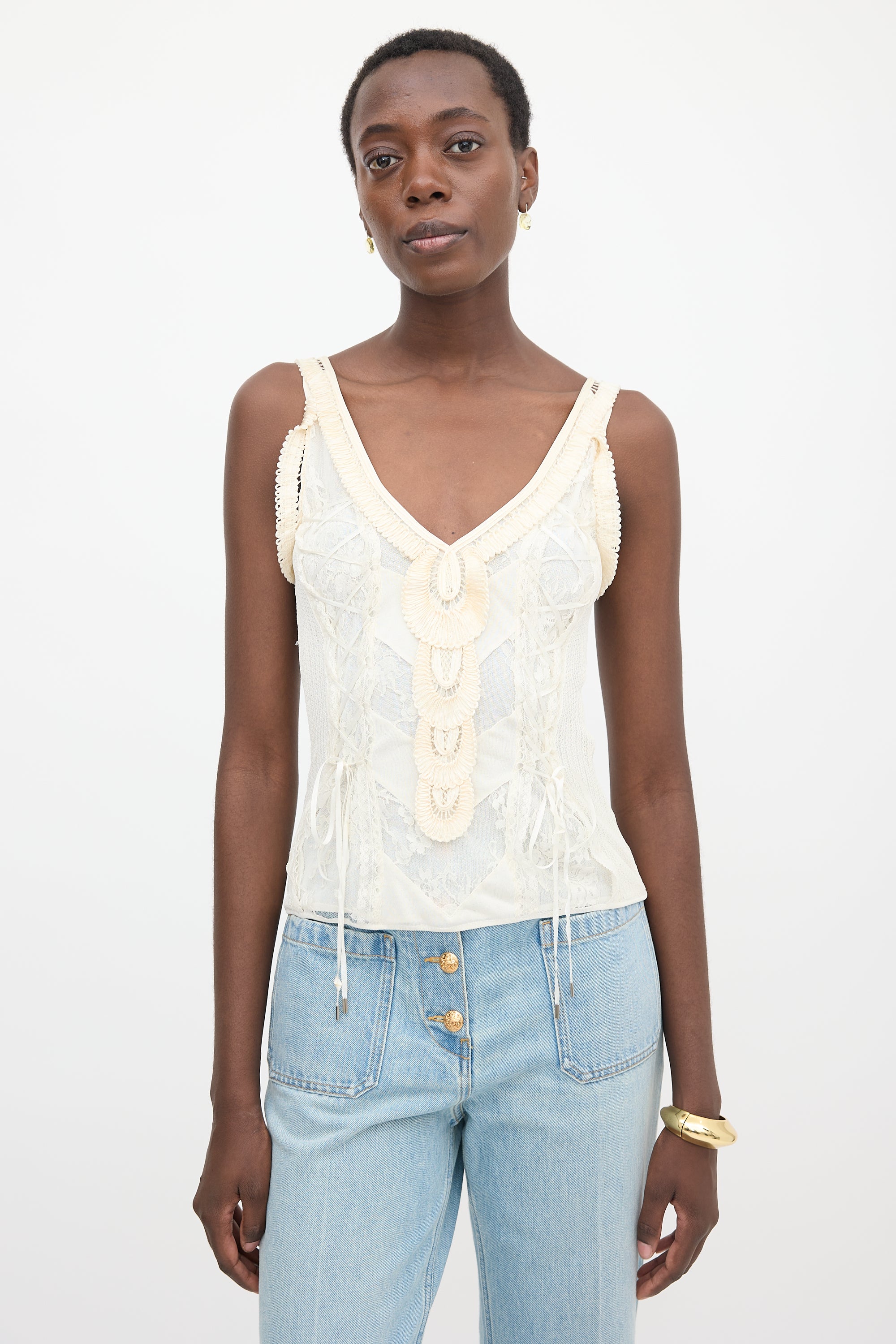Dior SS 2006 Knit Lace Tank Top
