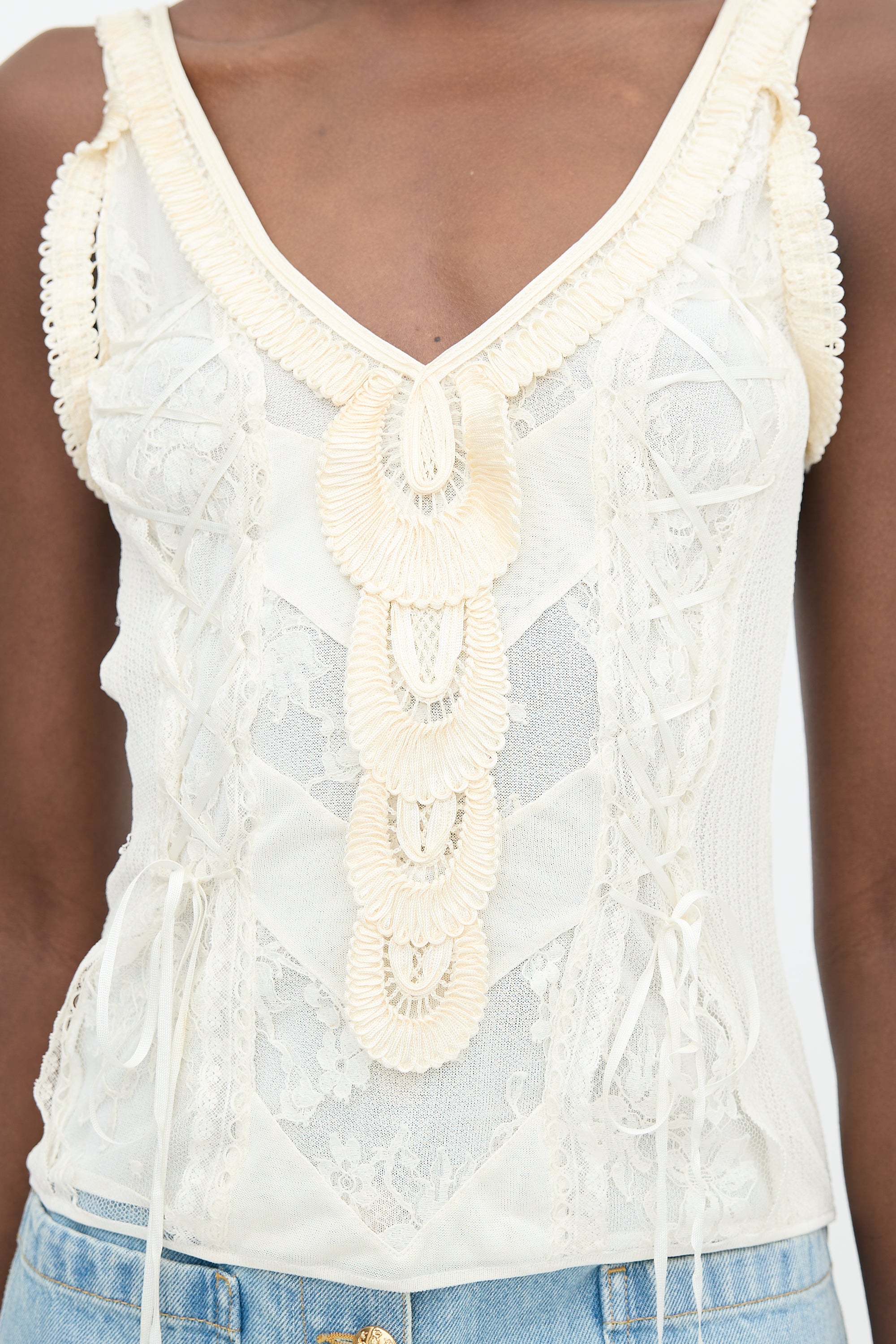 Dior SS 2006 Knit Lace Tank Top