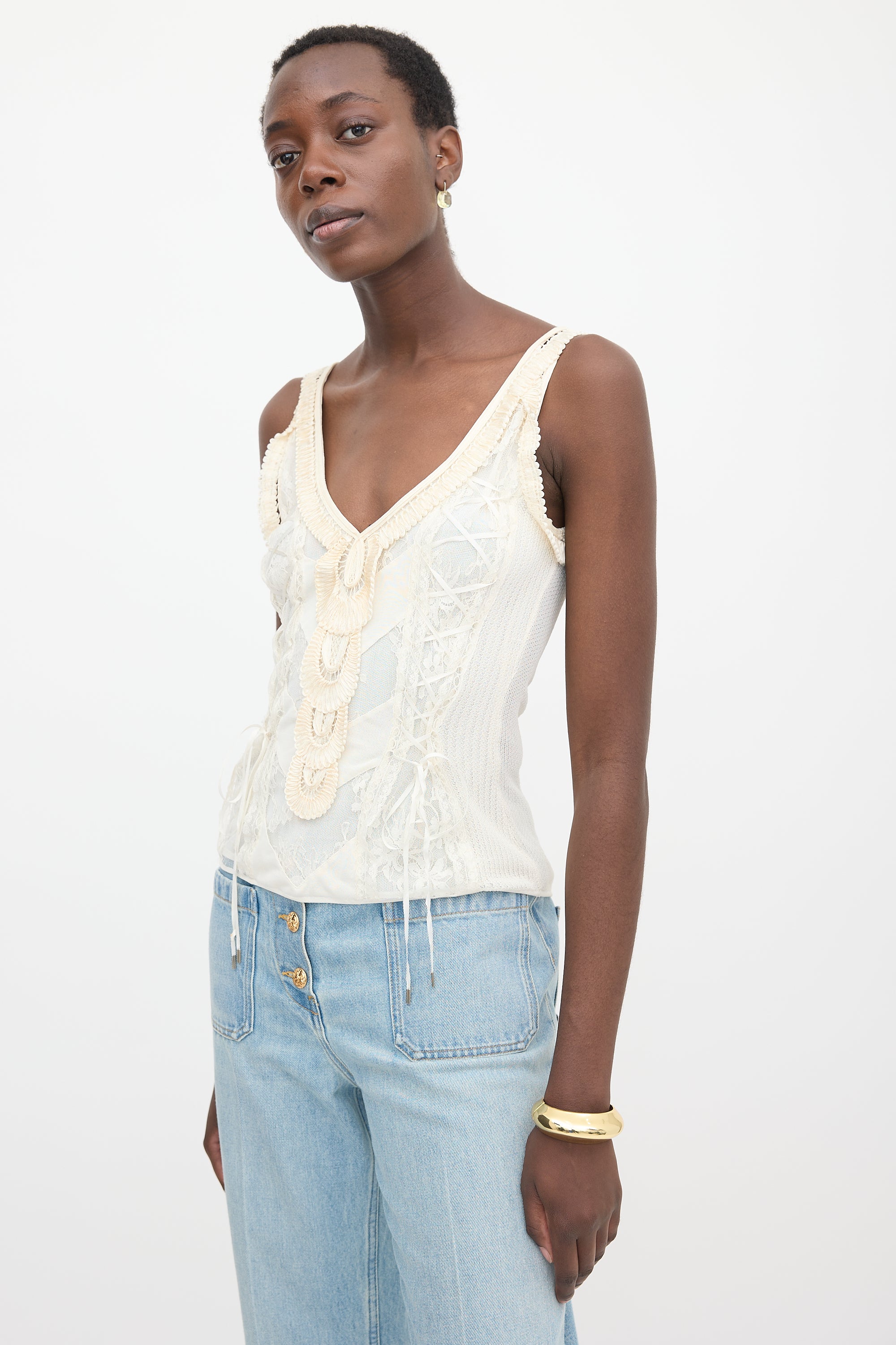 Dior SS 2006 Knit Lace Tank Top
