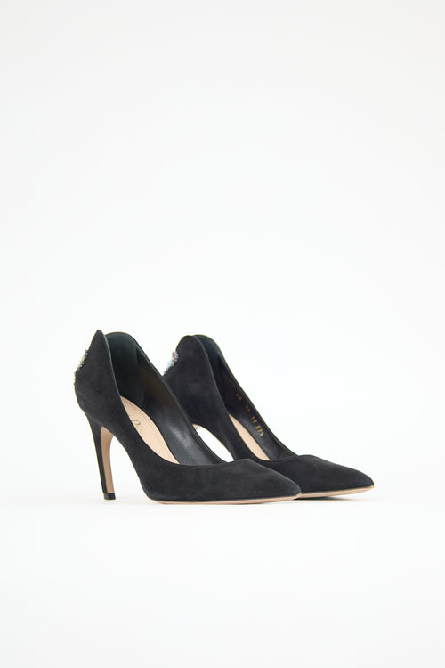 Dior Suede Dioramour Embellished Pump