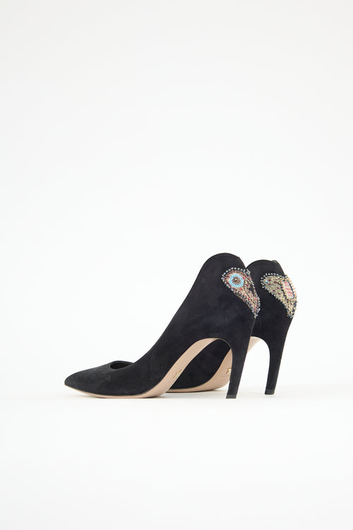 Dior Suede Dioramour Embellished Pump