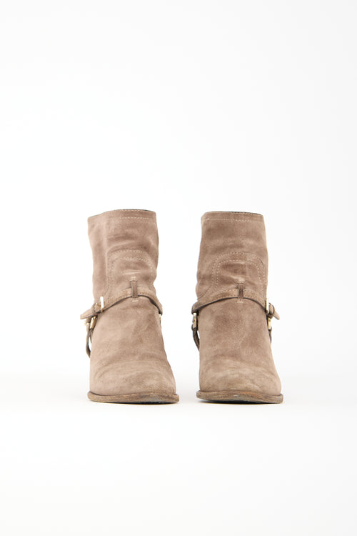 Dior Suede Etrier Ankle Boot