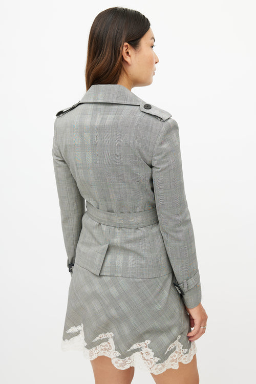 Dior Vintage Grey Glen Check & Lace Suit