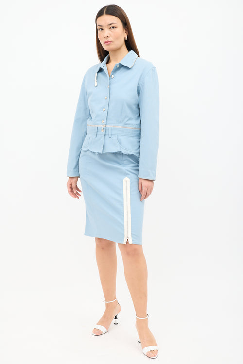 Dior 2000s Zipper Skirt Suit