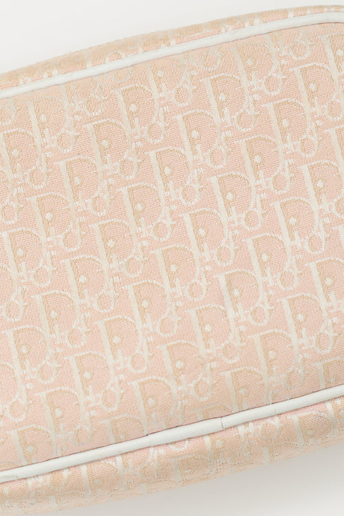 Dior Vintage Pink Monogram Canvas Zip Pouch