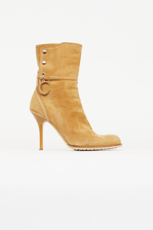 Dior Vintage Beige Suede Ankle Boot