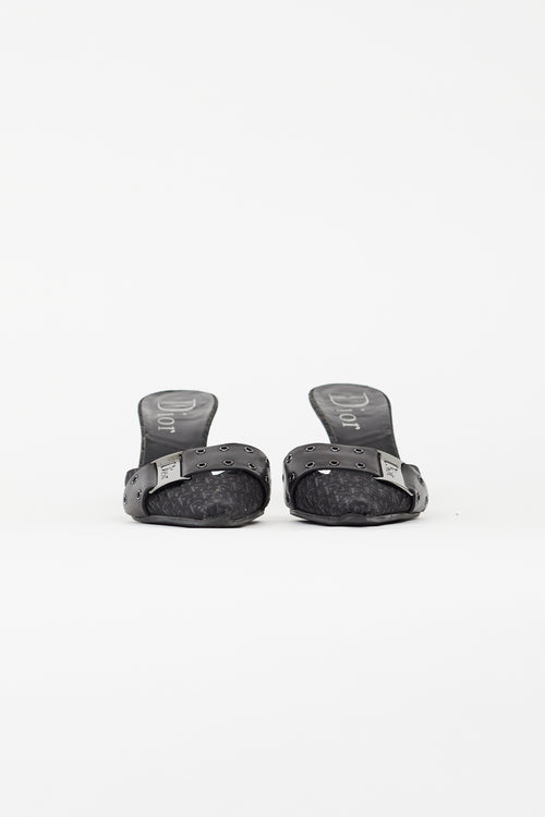 Dior Vintage Black Monogram Mule