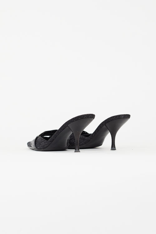 Dior Vintage Black Monogram Mule