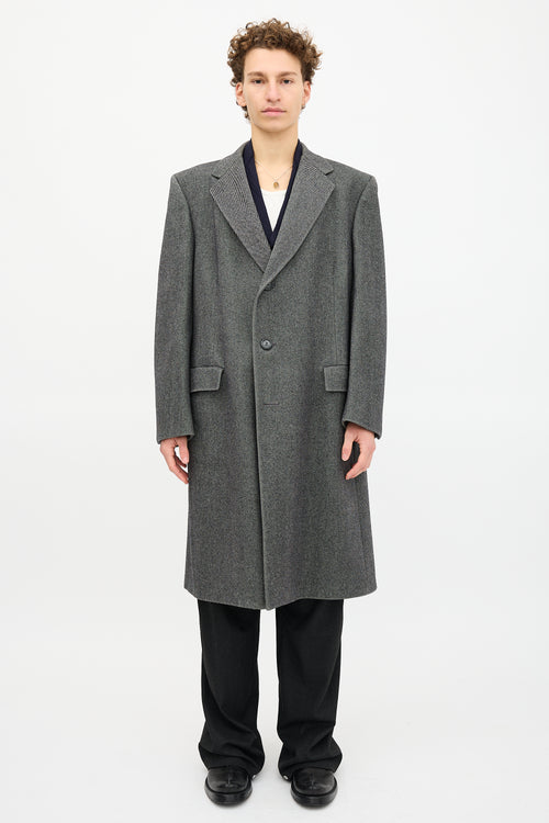 Dior Vintage Wool Pinstripe Coat