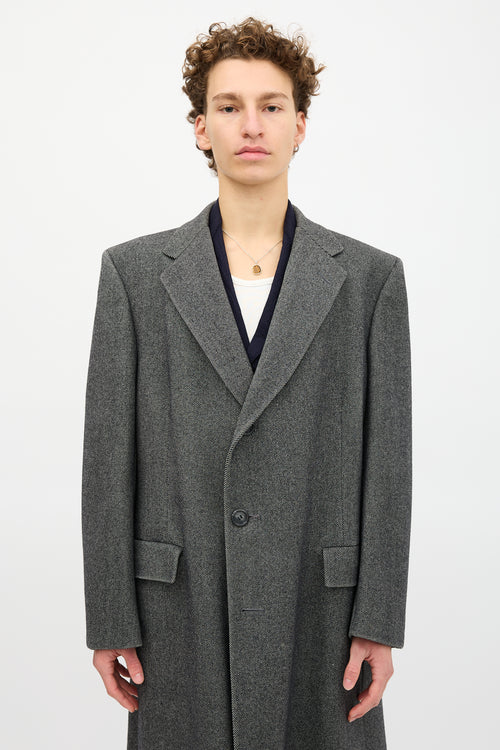 Dior Vintage Wool Pinstripe Coat