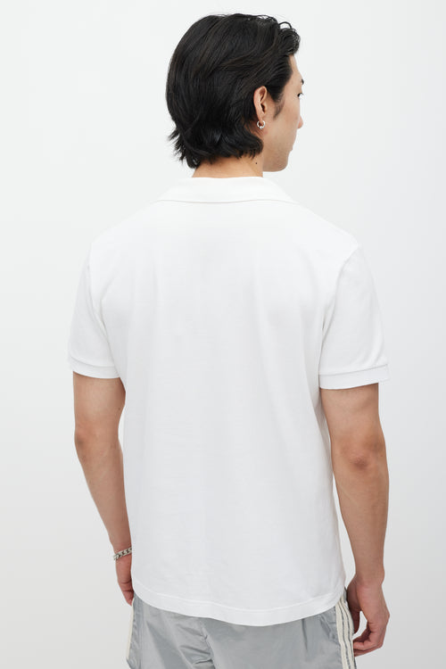 Dior White & Blue Embroidered Polo