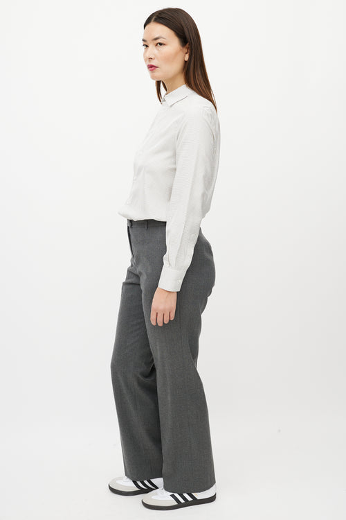 Dior White & Black Silk Checked Shirt
