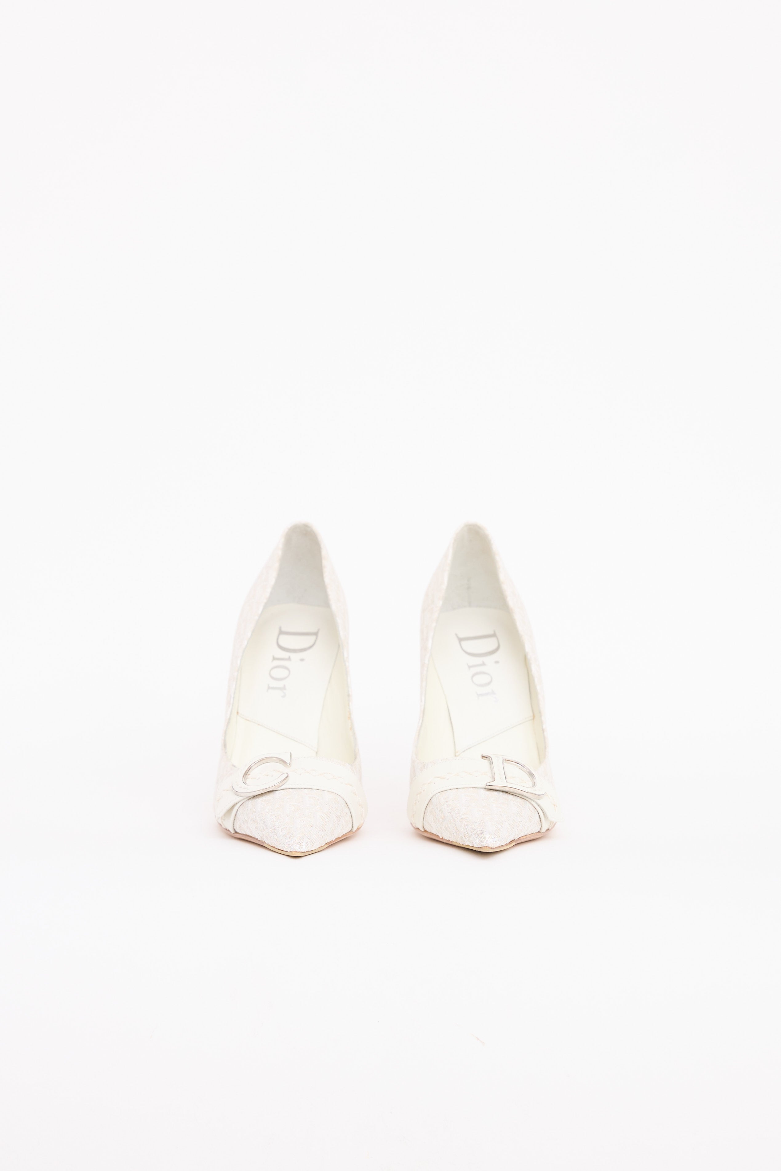 Dior Logo Wooden Heel Pump