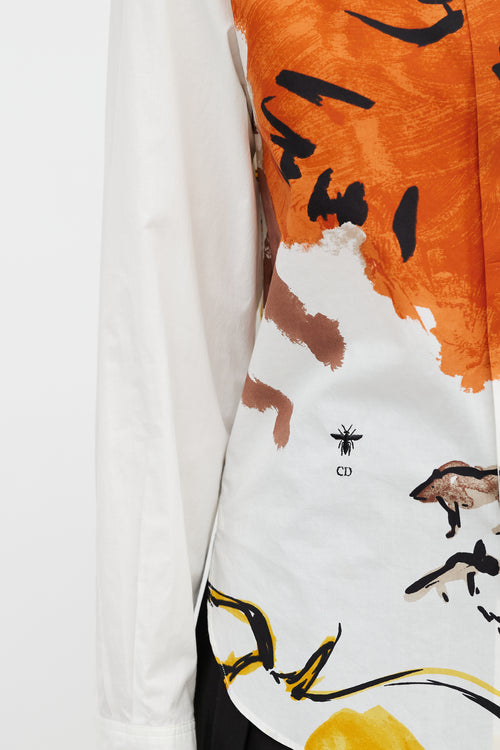 Dior White & Multicolour Print Shirt