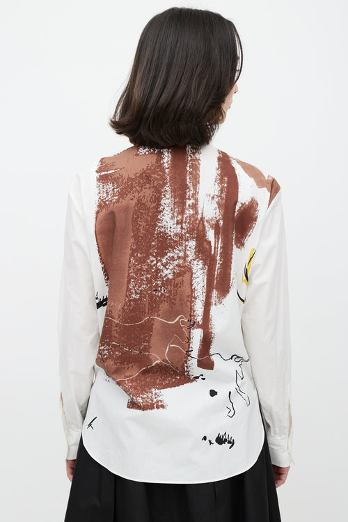 Dior White & Multicolour Print Shirt