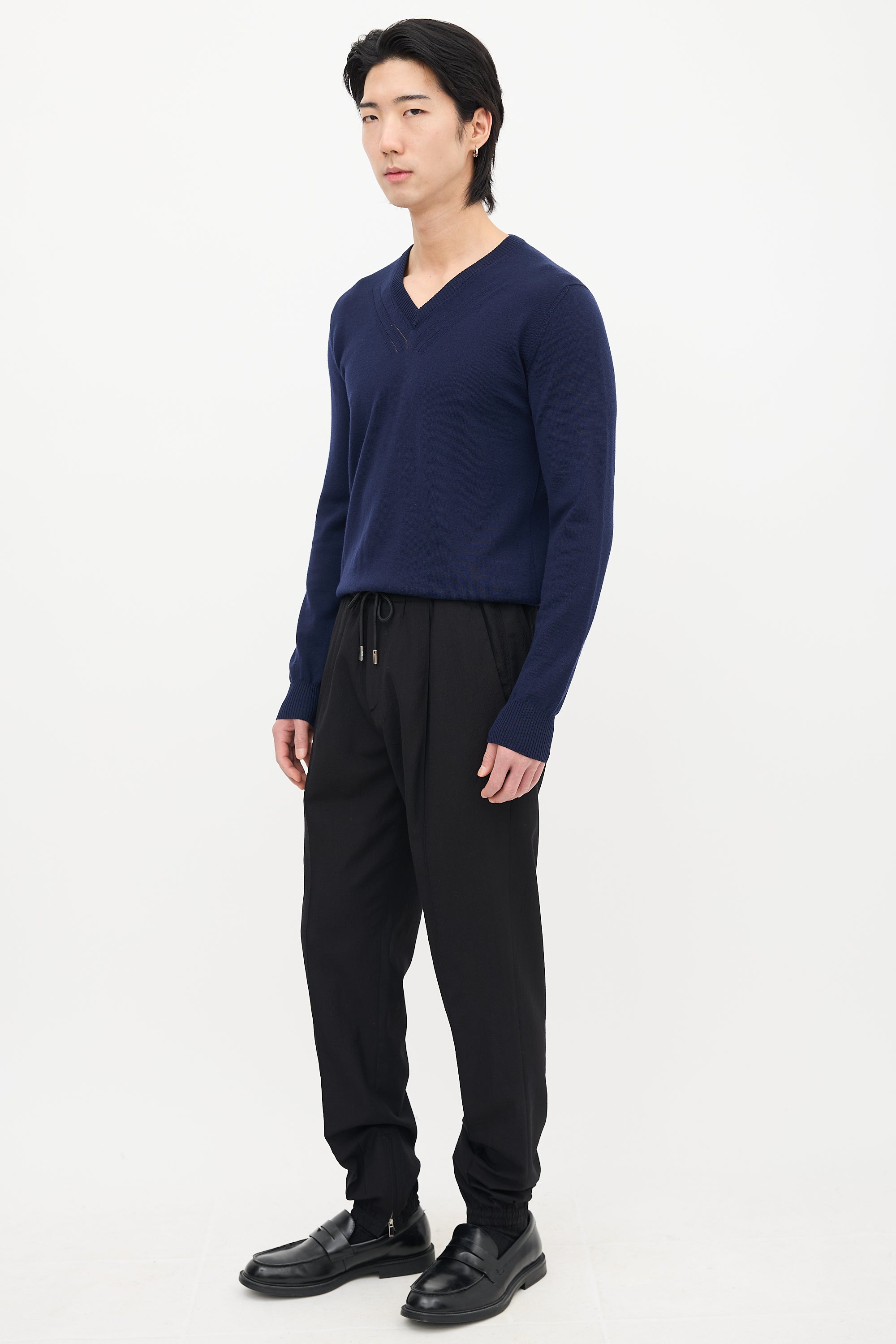 Dior Wool Crepe Drawstring Trouser
