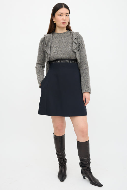 Dior Wool & Silk Midi Skirt
