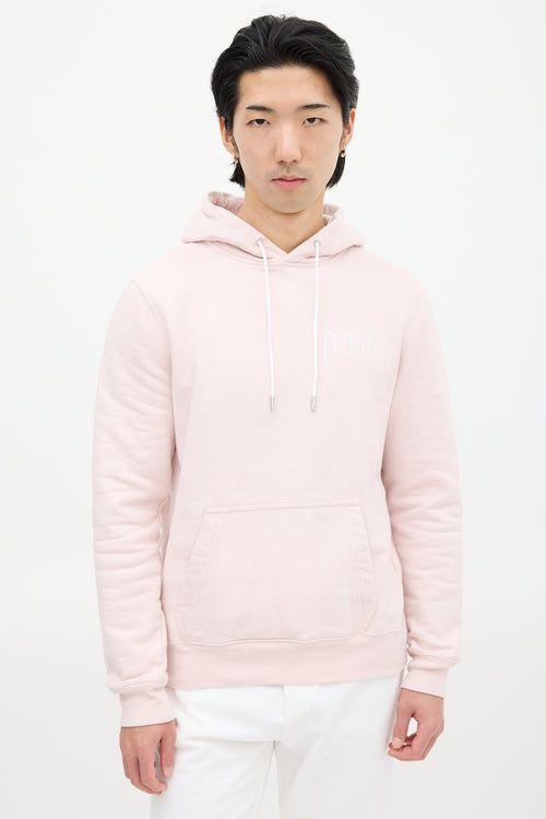 Dior X Raymond Pettibon 2019 Pink & White Logo Hoodie