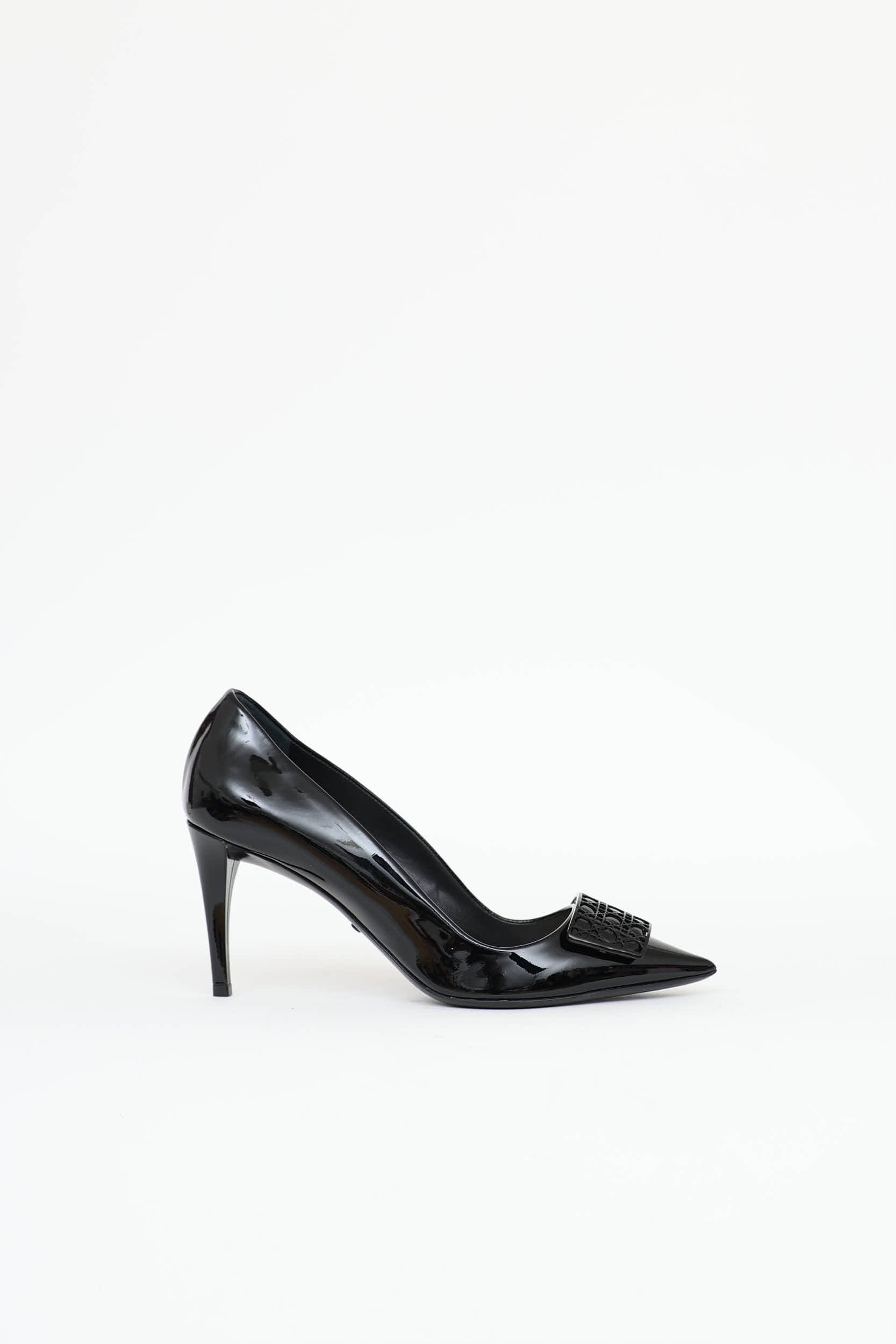 Dior Patent Cannage Plaque Pump