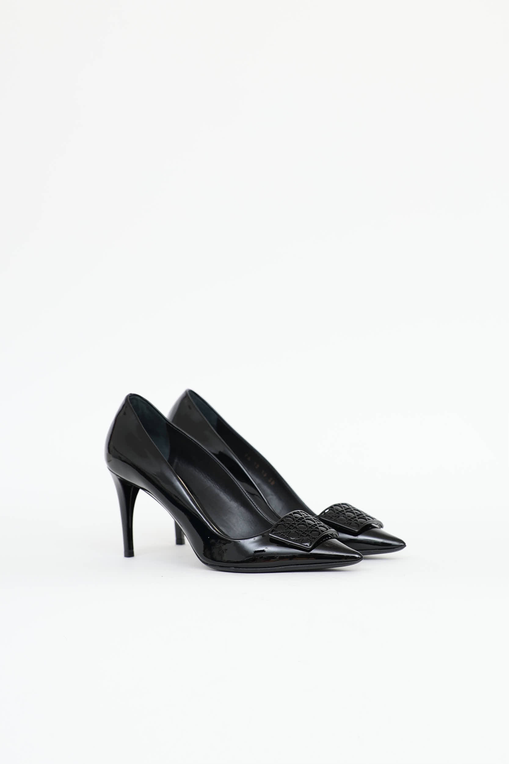 Dior Patent Cannage Plaque Pump