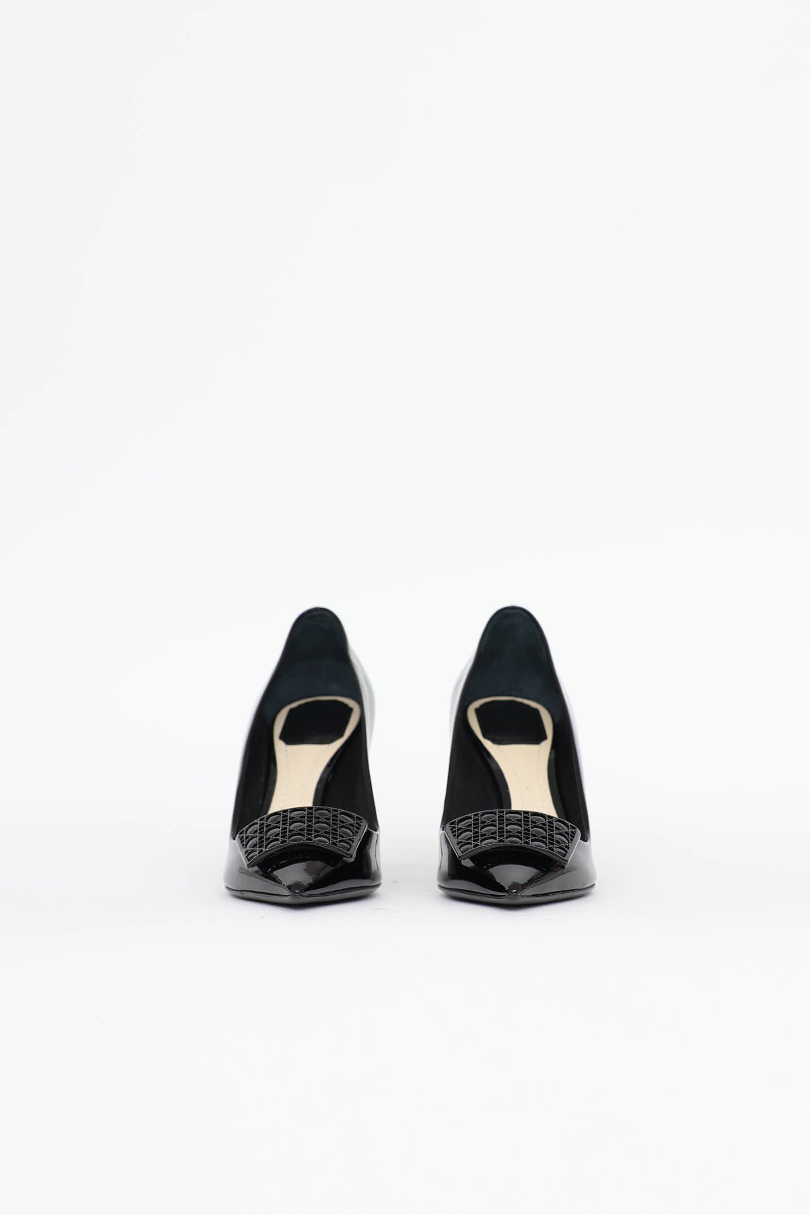 Dior Patent Cannage Plaque Pump