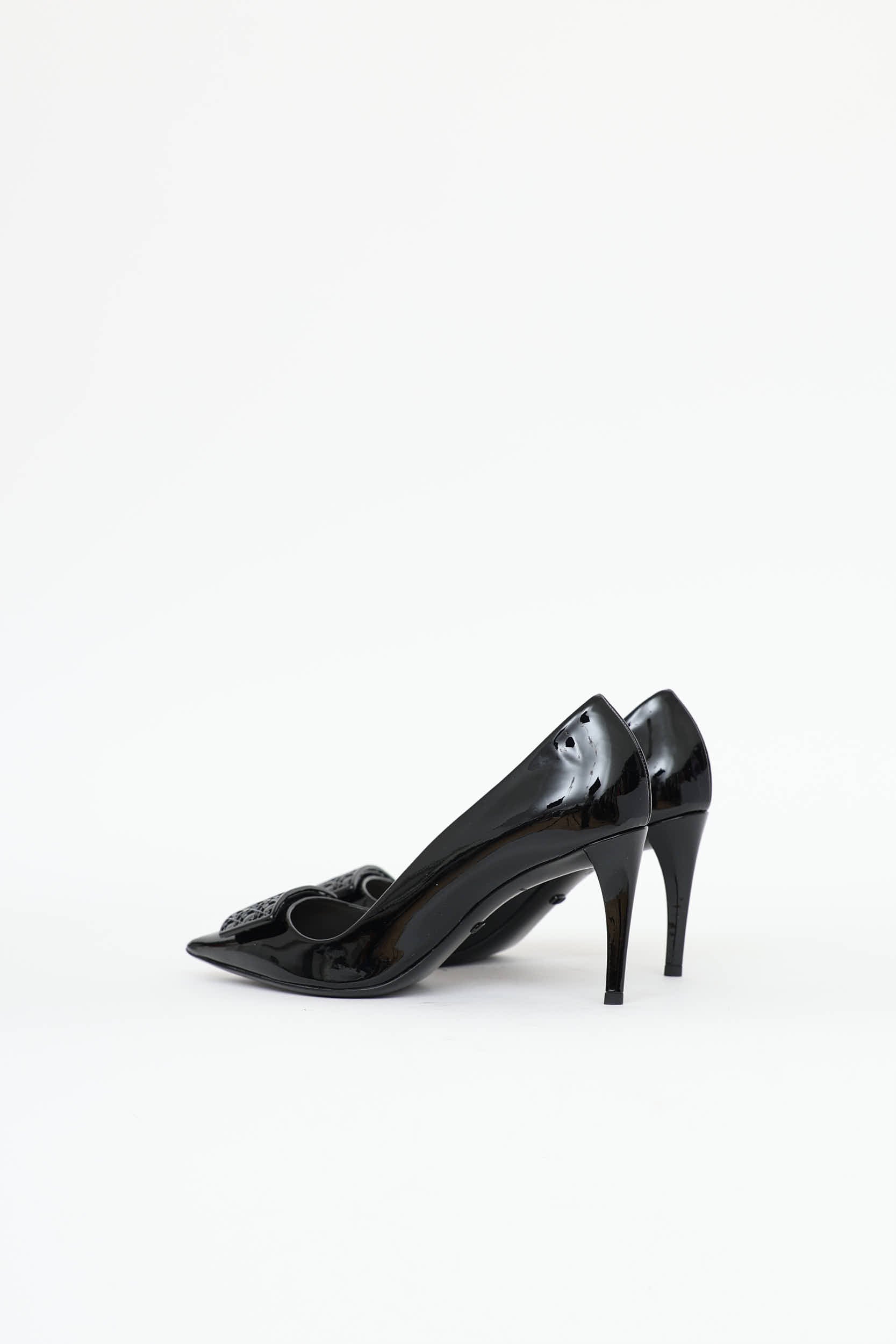 Dior Patent Cannage Plaque Pump