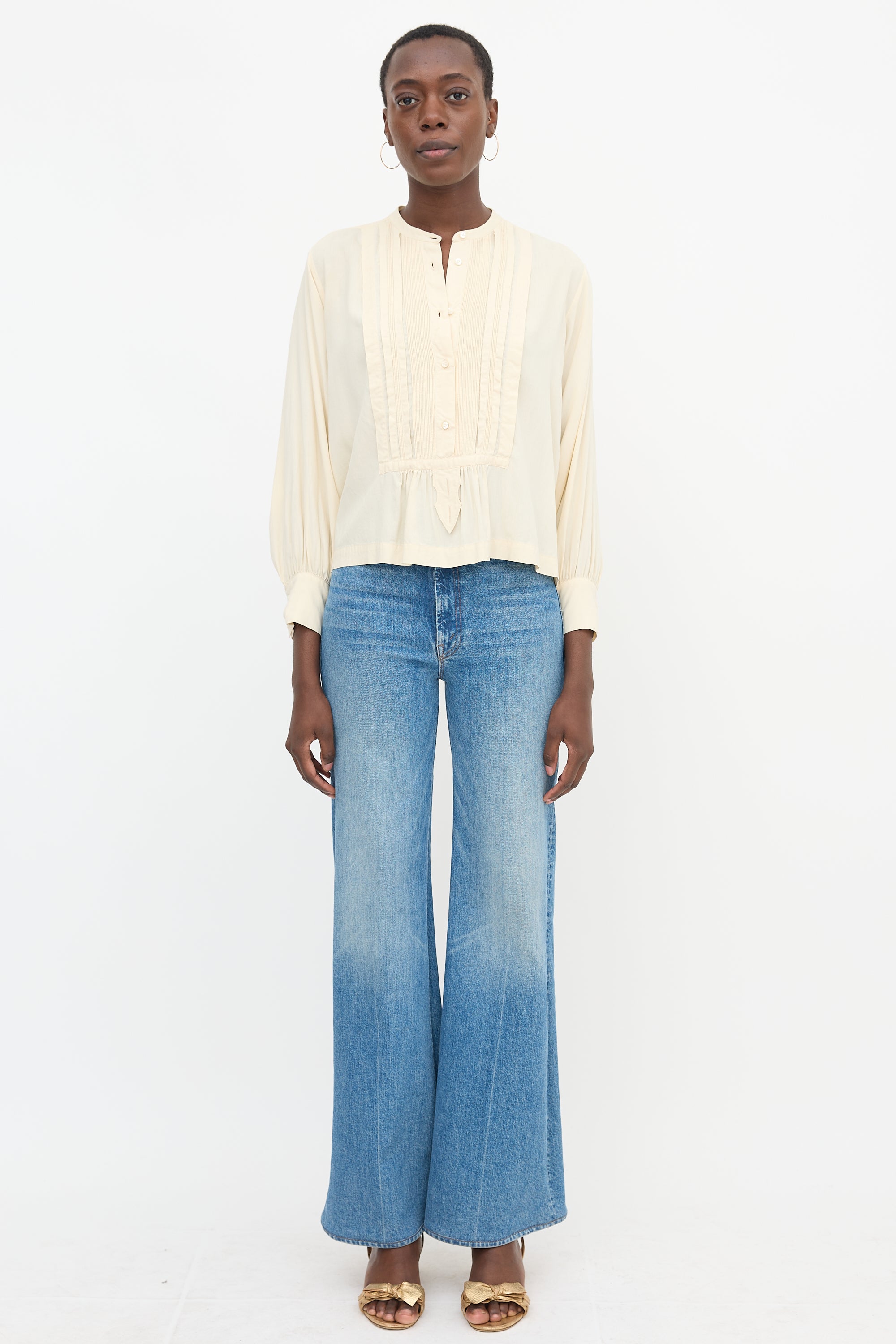Dôen Silk Pintuck Blouse