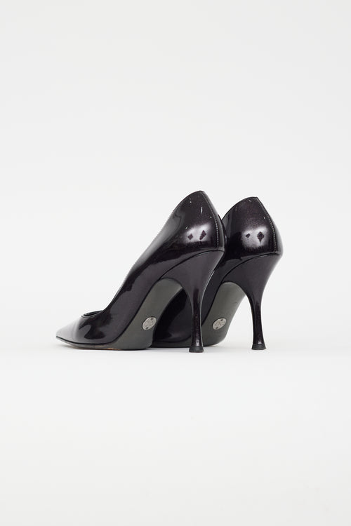 Dolce & Gabbana Black Patent Leather Glitter Pump