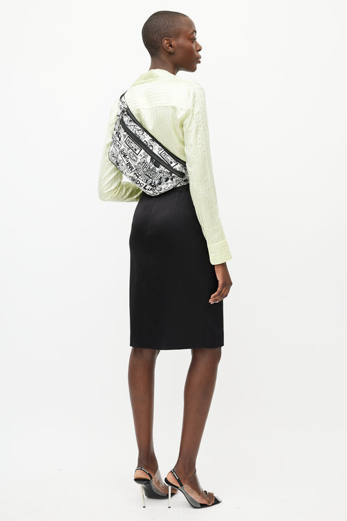 Dolce & Gabbana Black & White Comic Belt Bag