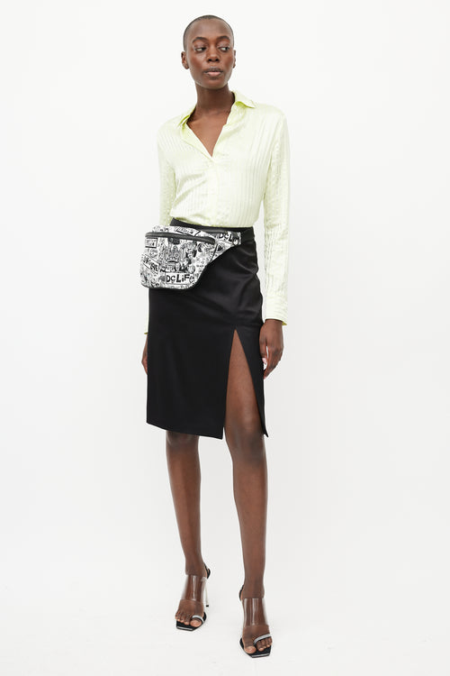 Dolce & Gabbana Black & White Comic Belt Bag