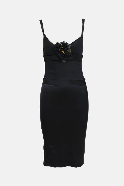 Dolce & Gabbana 2004 Tiered Silk Midi Dress