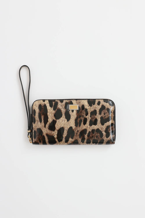 Dolce & Gabbana Patent Leather Patterned Clutch