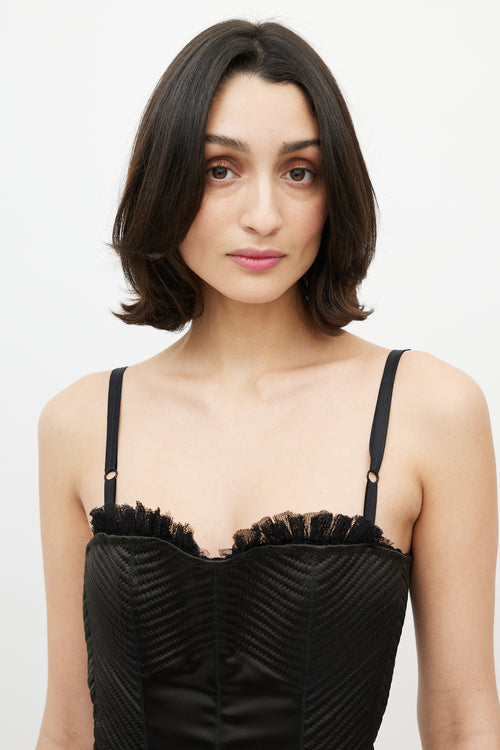 Dolce & Gabbana 1990s Black Corset Bodycon Dress