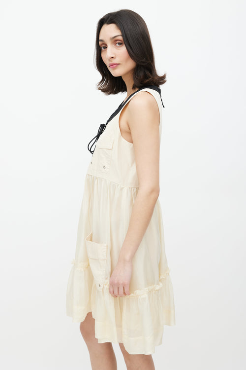 Dolce & Gabbana Beige & Black Lace Up Dress