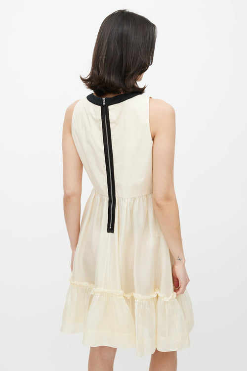 Dolce & Gabbana Beige & Black Lace Up Dress