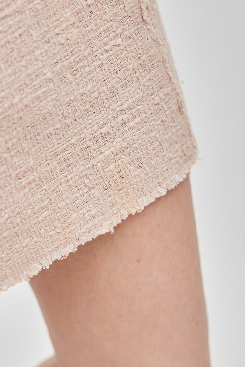Dolce & Gabbana Beige Lace & Tweed Sleeveless Dress