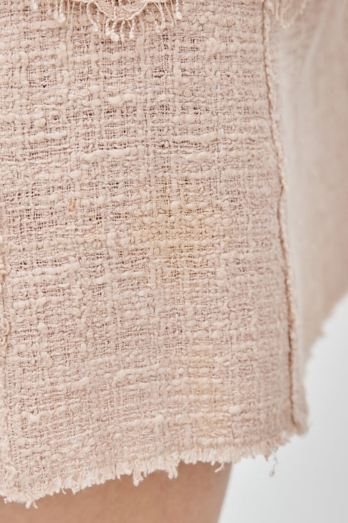 Dolce & Gabbana Beige Lace & Tweed Sleeveless Dress