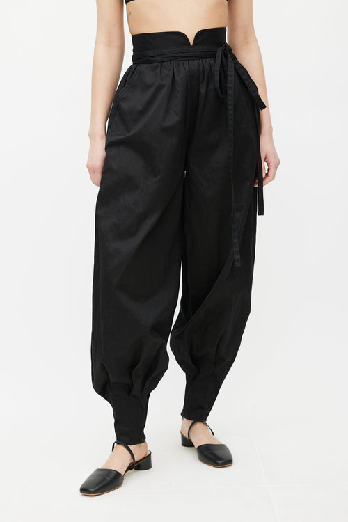 Dolce & Gabbana Black Belted Gathered Trouser