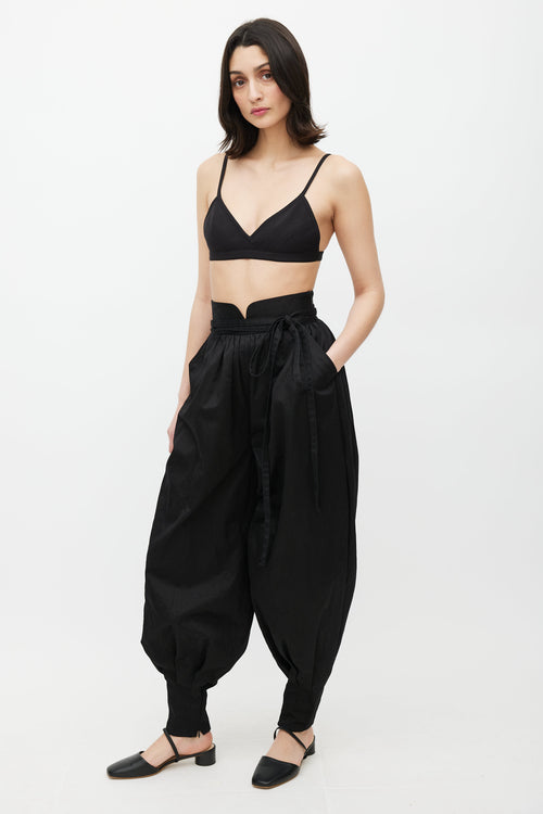 Dolce & Gabbana Black Belted Gathered Trouser