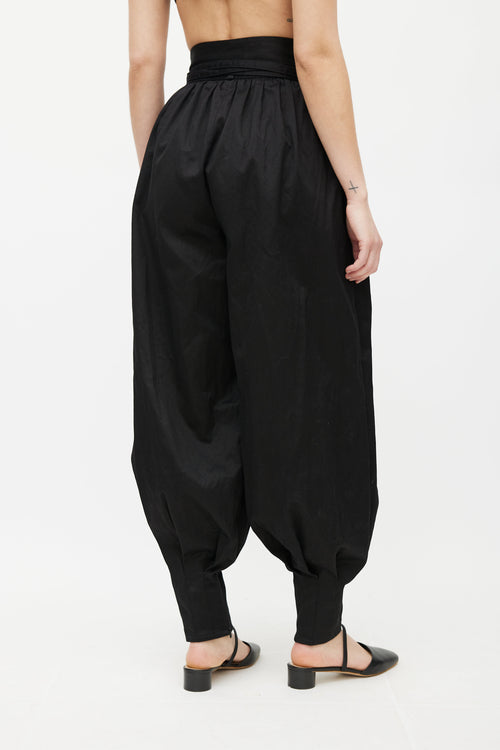 Dolce & Gabbana Black Belted Gathered Trouser