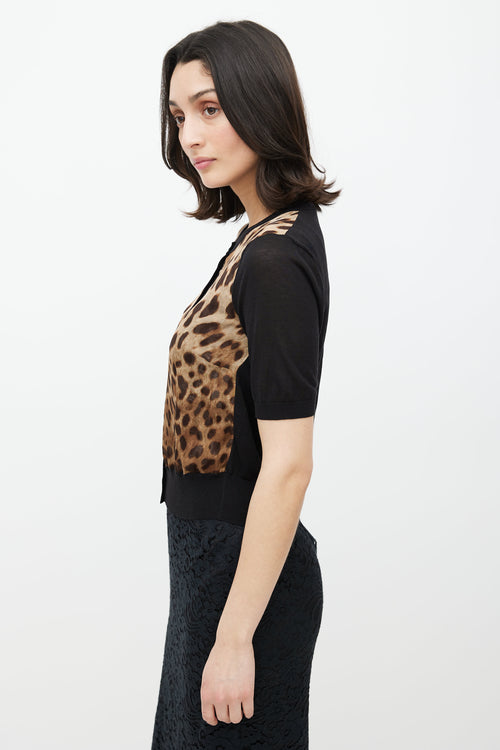 Dolce & Gabbana Black & Brown Knit Top